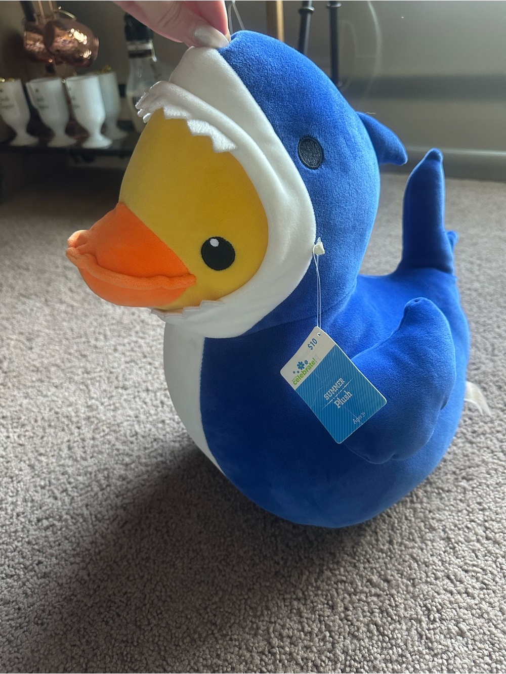 Blue Shark Duck Plush Stuffed Animal - Soft Kids Toy - Picture 2 of 4
